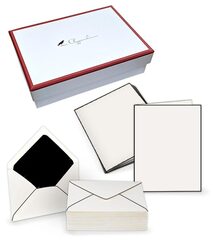 Box mit handgeränderten Trauer Kondulenzbögen und Kuverts