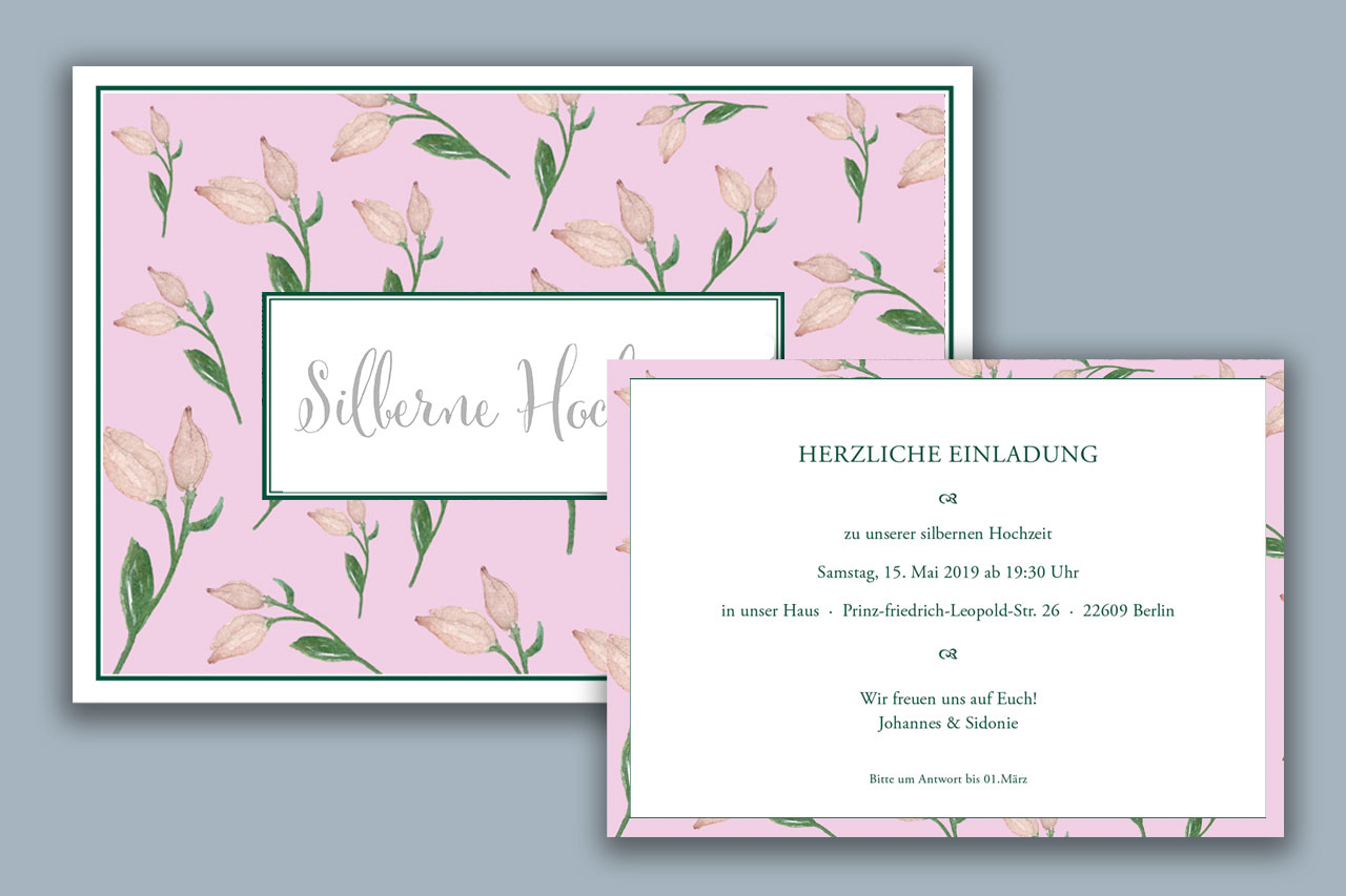 Exklusive und klassische Silberhochzeitseinladungen gestalten lassen Exklusive und klassische Silberhochzeitseinladungen gestalten lassen