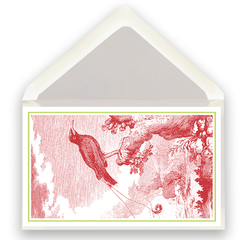 Klappkarte Vogel Stich rot