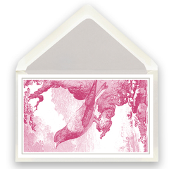 Klappkarte Vogel Stich pink