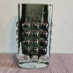 Block-Vase rauchgrün