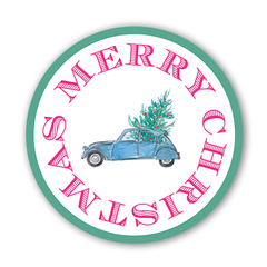 Aufkleber Ente mit Weihnachtsbaum