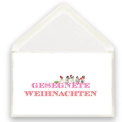 Klappkarte Bütten Gesegnete Weihnachten Pinguine