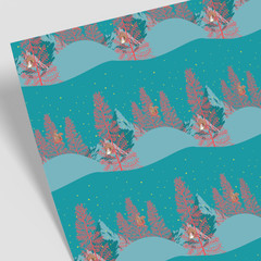 Geschenkpapier weihnachtliche Landschaft
