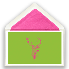 Karte Hirsch mit pink