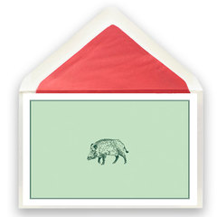 Klappkarte Wildschwein grün