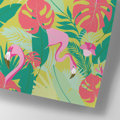 Geschenkpapier Neon Dschungel mit Flamingos