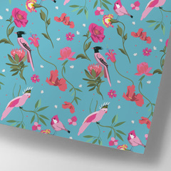 Geschenkpapier Neon Paradiesvogel pink