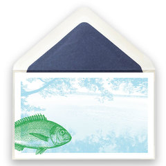 Klappkarte Fisch vor See