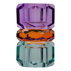 Kristall Kerzenhalter mint-braun-violett