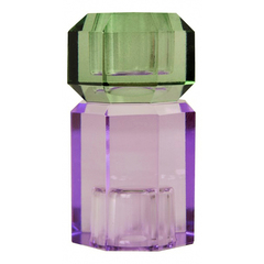 Kristall Kerzenhalter oliv - violett