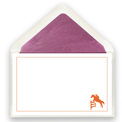 Karte Pferd Springen orange