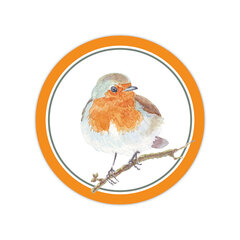 Aufkleber Vogel orange