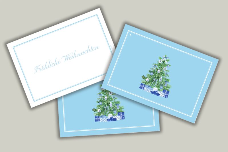 Hellblauer Geschenkbaum