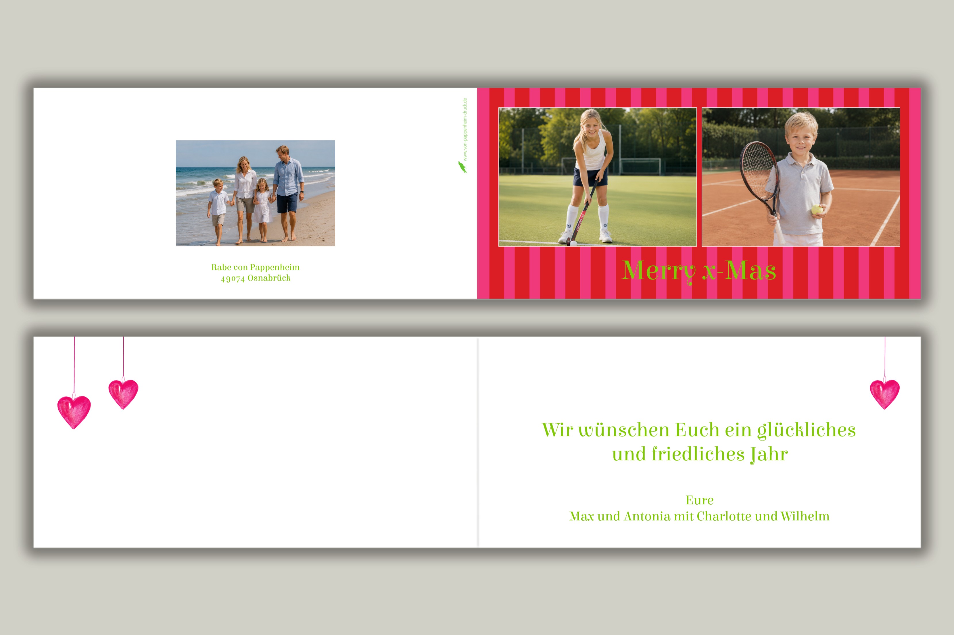Pinkrote Weihnachtsstreifen – Anwendungsbeispiel 1