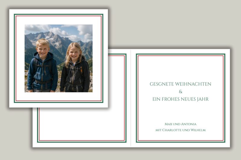 Rotgrünes Fotoquadrat