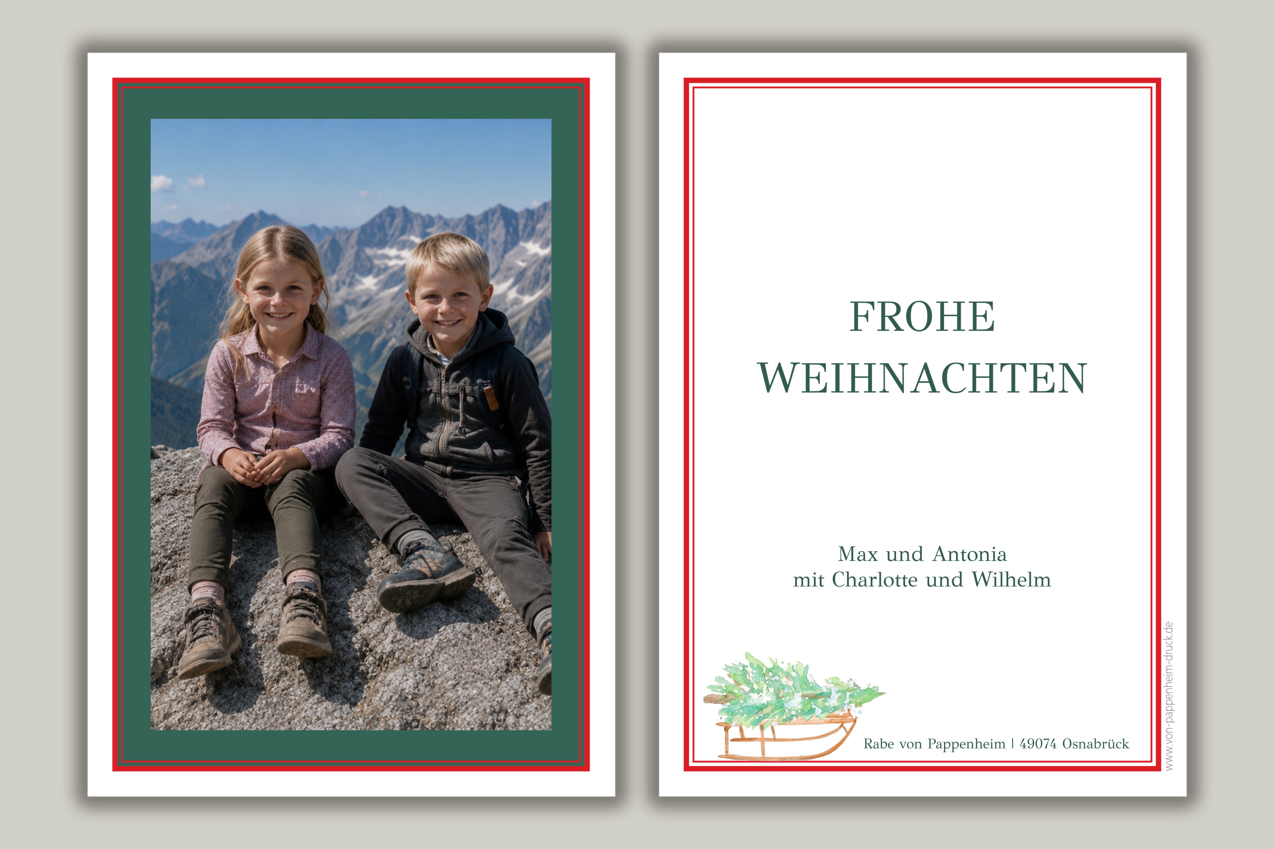 Grüner Schlittenrahmen