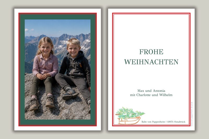 Grüner Schlittenrahmen