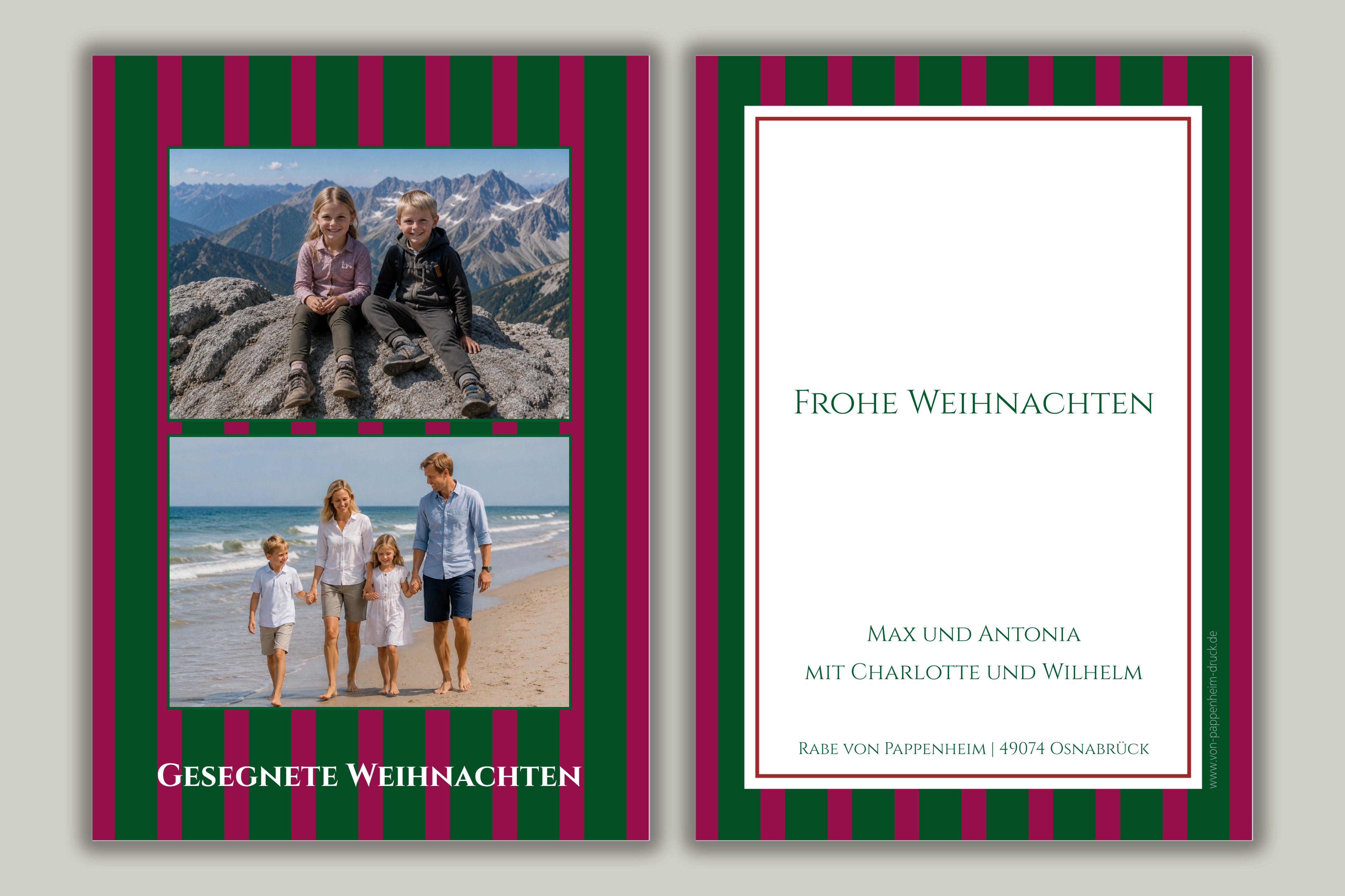 Rotgrünes Streifenduo