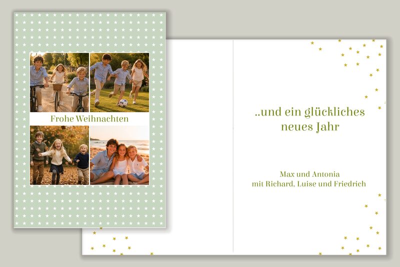 Salbeigrüne Sternencollage