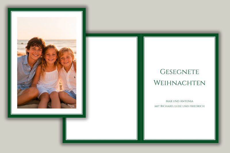Grüne Hochkantklappkarte